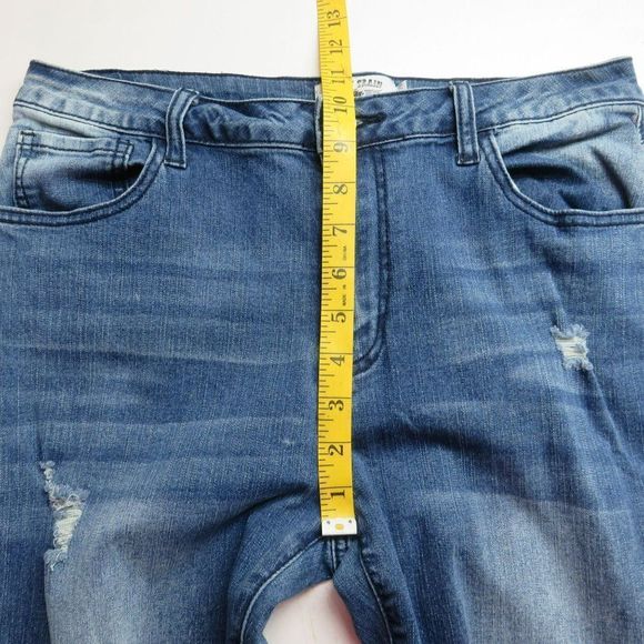 Crazy Train Whiskered Flare Leg Jeans Size 7 Medium Wash Blue Denim 31X32.5 - Picture 6 of 10